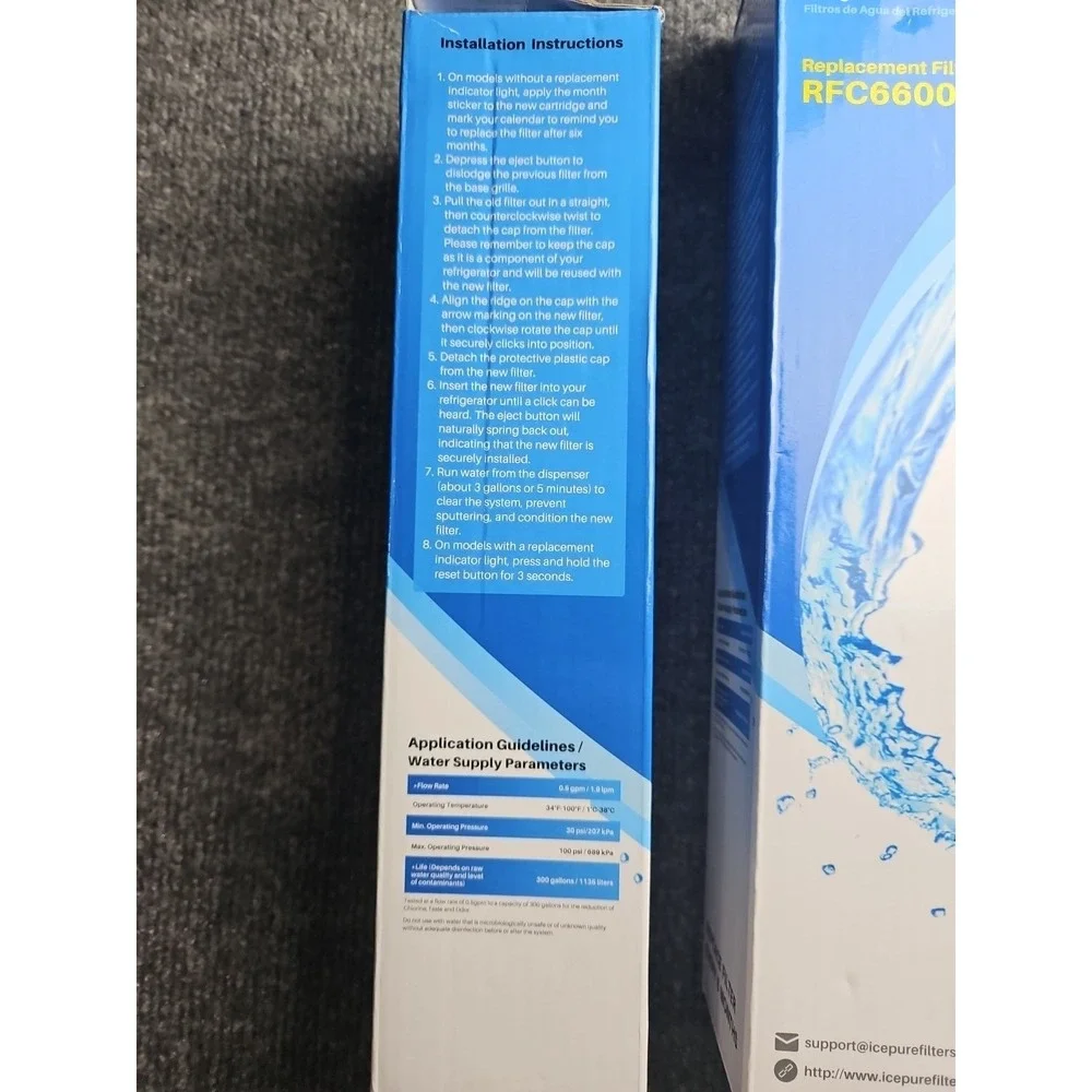 IcePure(Set Of 2)RFC6600A Replacement Water Filter for 4396841/EDR3RXD1 NEW(CB)